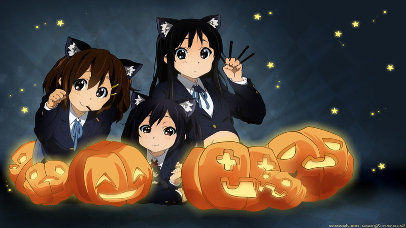 Hirasawa Ui, K ON!, Akiyama Mio, Pumpkin, 720P, anime