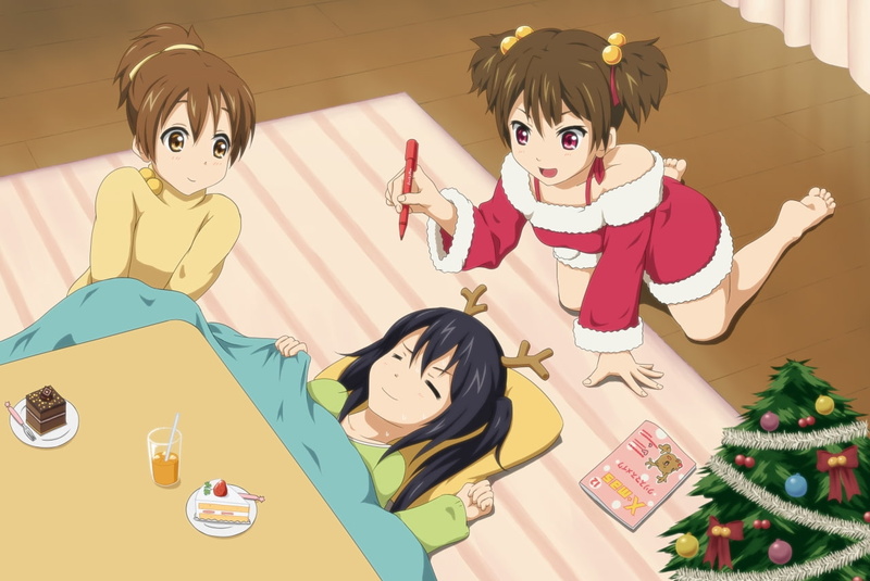 K-ON!, jun, art, ui, girls, azusa, outfits, motorcycles, nakano, Nakano Azusa, christmas, 720P, anime, suzuki, hirasawa, x, hd, kon