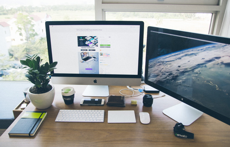 workplace, mac, working, 4K, mouse, no people, wireless technology, nature, still life, food and drink, indoors, furniture, technology, window, working design