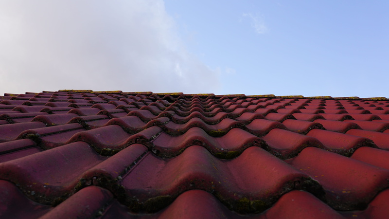 no people, low angle view, storm damage, moisture protection, storm, pattern, strong, red, wind speed, day, beauty in nature, damage, a roof tile is missing