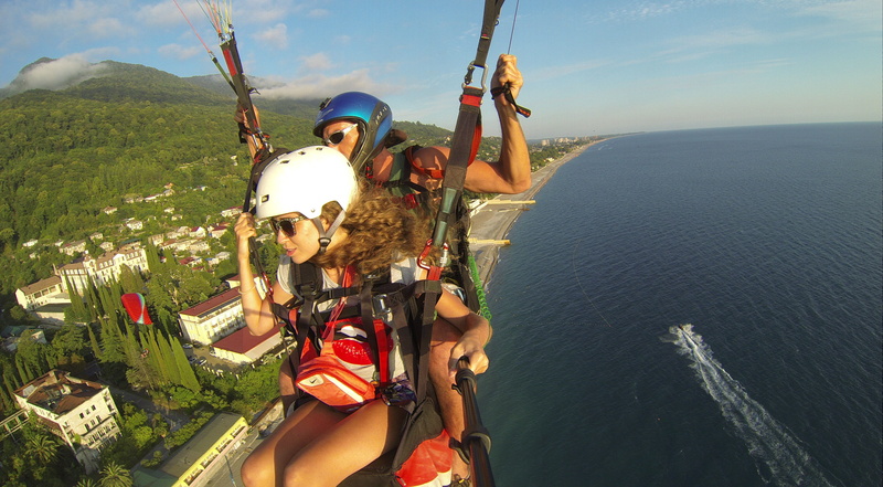 Boat, two, adventure, safety, headwear, sky, beauty in nature, water, vacations, helmet, holiday, lifestyles, Beach, Insurance, day, people, paragliding