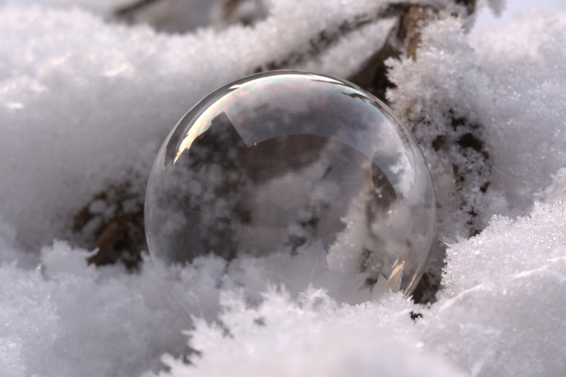 circle, embedded seifenblase, day, Snow, winter, geometric shape, winter magic, 5K, ice, cold temperature, soap sud, frost, Embedded, bubble, frozen, sphere