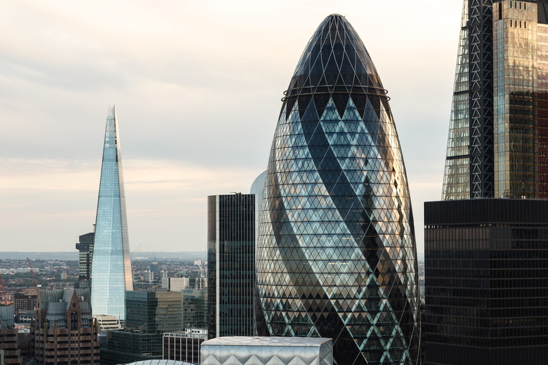 building exterior, gherkin, nature, no people, office building exterior, office, buildings, architecture, rise, 4K, cityscape, spire, modern, photo, sky