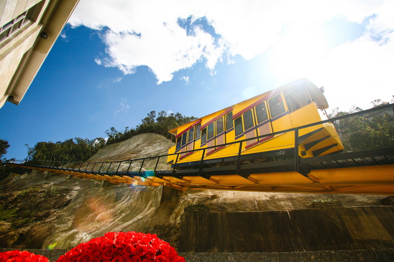 transportation, day, cloud - sky, transportation system, tram, train, sky, nature, plant, rail transportation, track, yellow, motion, outdoors, vehicle