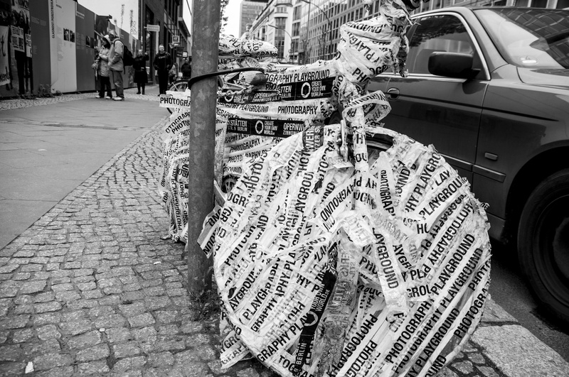 lamp post, b w, 4K, city, motor vehicle, kerb, outdoor, bicycle, black And White, cobbles, black white, wheel, tape, western script, day, pavement, car