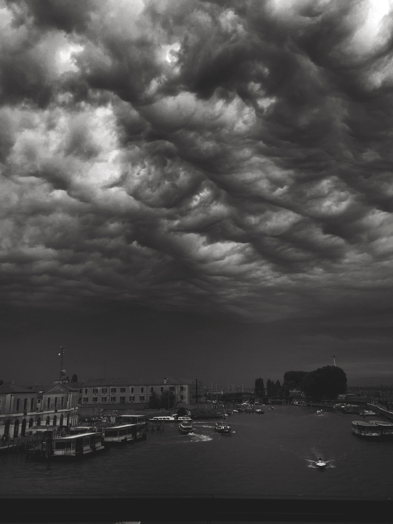 nature, venice, dusk, outdoors, sky, black, travel, skyscraper, ominous, clouds, city, power in nature, no people, italy, building exterior, metropolitan city of venice