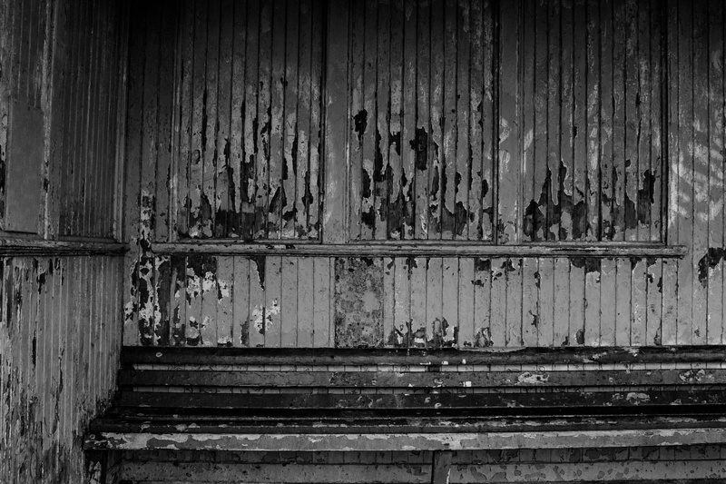 bench, urban, textured, day, closed, cracks, damaged, abandoned, pattern, neglected, black and white, aged, run-down, obsolete, built structure, wood - material