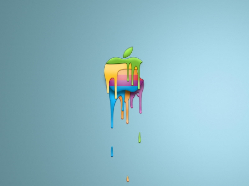 minimalistic, art, 720P, artistic, apple, logos, paint, inc, hd, Apple Inc., technology, Macintosh, multicolor