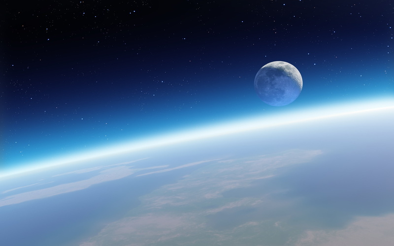technology, inc, 2K, Apple Inc., Moon, Earth, hd, Macintosh, apple, art