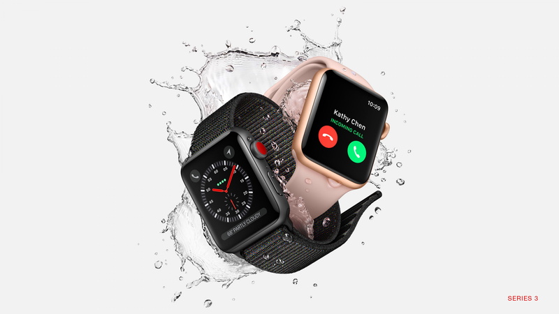 4k, smartwatches, black, 4K, Apple Watch Series 3, silver, WWDC 2017