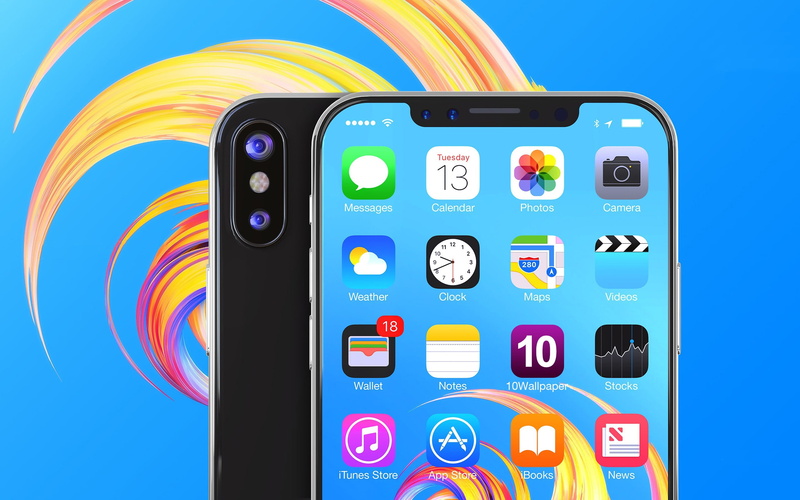 smart phone, apple, blue background, wireless technology, western script, blue, technology, multi colored, choice, screen, indoors, wwdc, portable information device