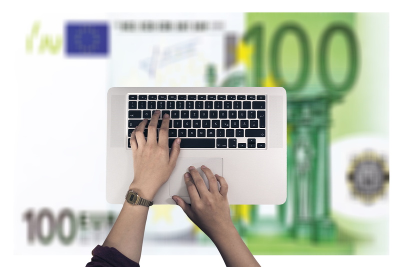 wireless technology, sell, money finance, communication, earn, text, success, focus on foreground, adult, human body part, real people, computer, profit