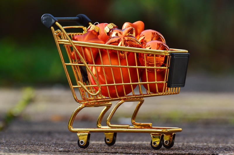 food, basket, business, christbaumkugeln, order, groceries, large group of objects, 4K, fruit, supermarket, online shopping, christmas, shopping, still life