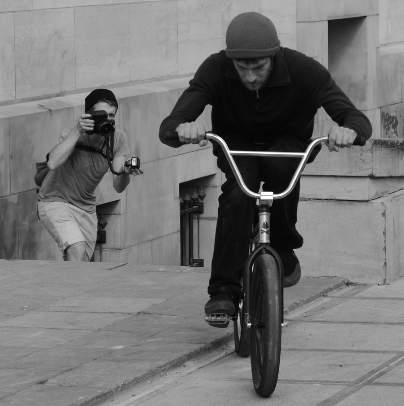 mode of transportation, street, city, 1080P, casual clothing, activity, men, people, real people, young men, withdrawal, two people, front view, bicycle