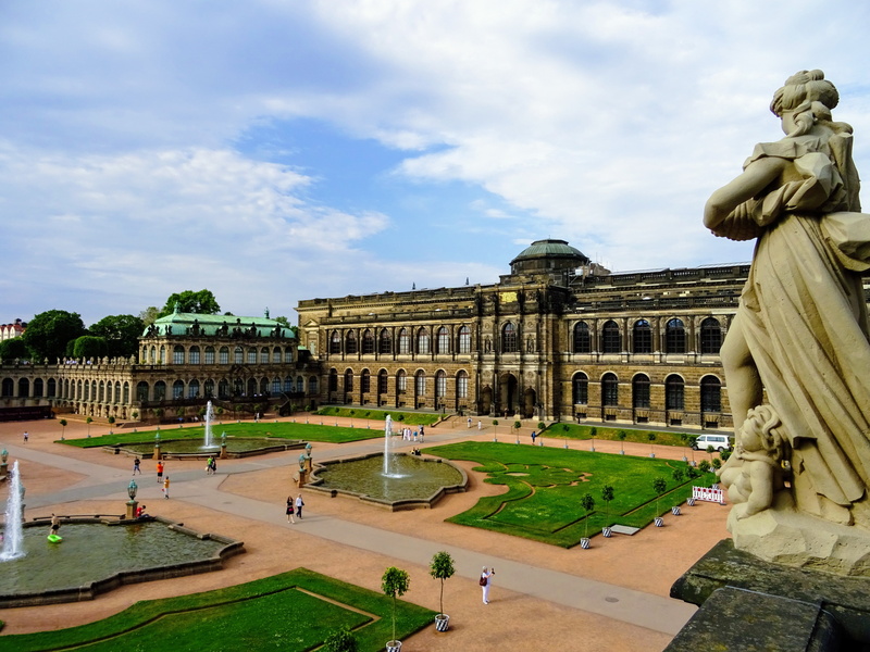 terrassenufer, male likeness, ancient civilization, art and craft, representation, dresden, zwinger, statue, tourism, lipsiusbau, built structure, incidental people