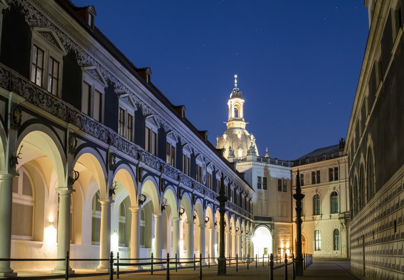 illuminated, nature, frauenkirche, history, building, architectural column, built structure, lighting equipment, tower, sky, religion, night, place of worship