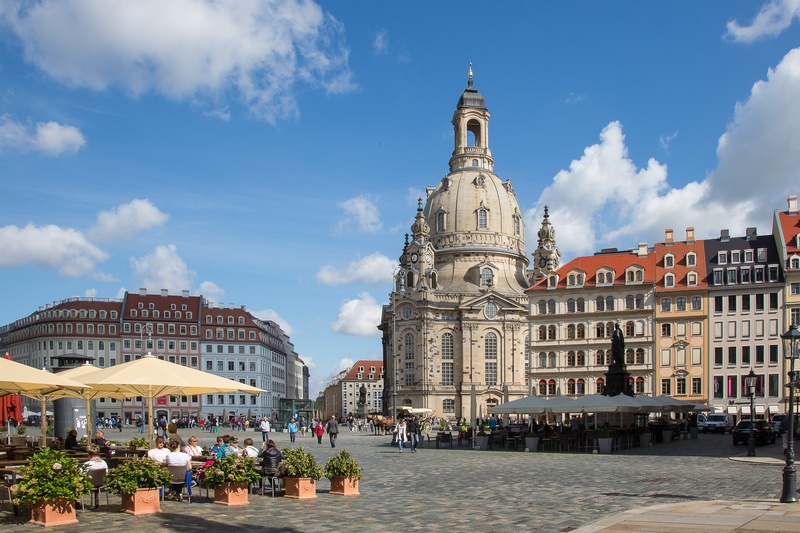 large group of people, spirituality, belief, cloud - sky, 4K, people, built structure, dresden, architecture, tourism, brown, germany, building, crowd