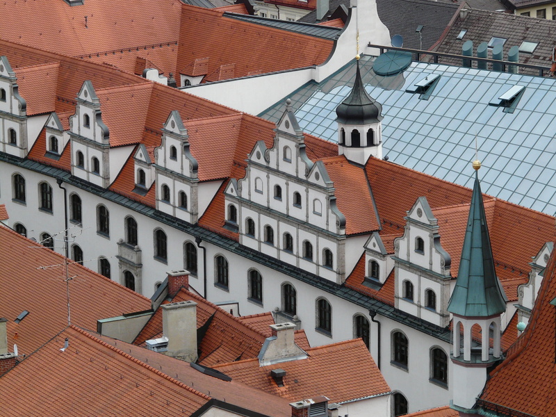 multi colored, building, building exterior, technology, outdoors, window, marienplatz, house, City, representation building, roof tile, city administration