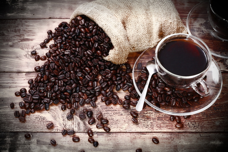 morning, space, large group of objects, high angle view, coffee - Drink, Cup, brown, sack, grained, coffee Cup, seed, dark, black coffee, scented, coffee beans
