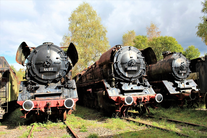outdoors, railway museum, antique, 5K, plant, discarded, Steam Locomotive, steam train, public transportation, hermeskeil old rusty, old, dampflok railroad