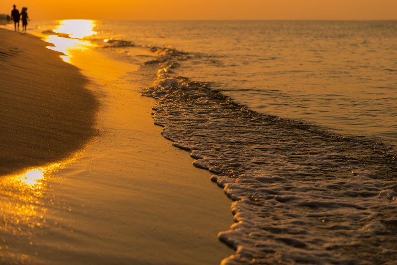 outdoors, beach, 5K, shore, nature, coastline, sea, sand, summer, nightstand, pensacola, sunset