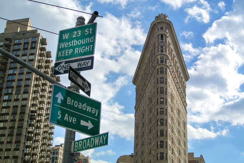 architecture, height, guidance, building, new york, low angle view, one way, urban art, skyscraper, clouds, road, communication, urban, text, no people