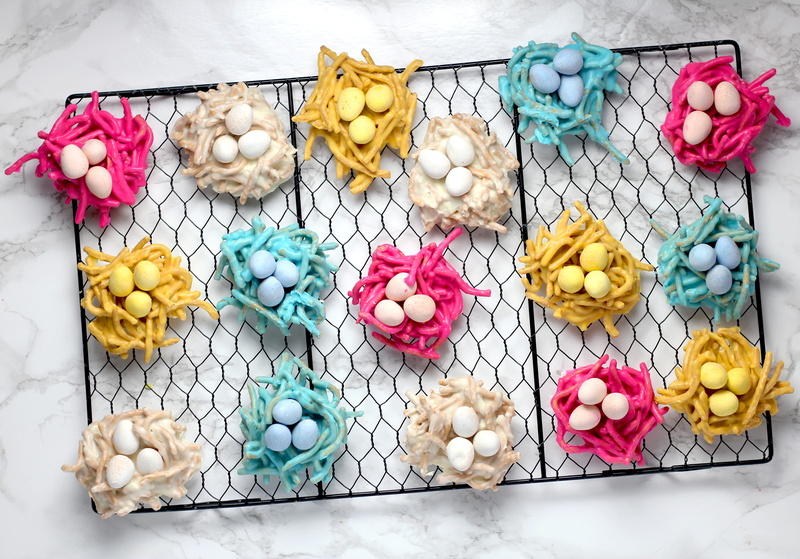 confectionery, easter, close-up, cake, no people, icing, container, variation, bakery, retail, spring, day, still life, accessories, multi colored, birds nests