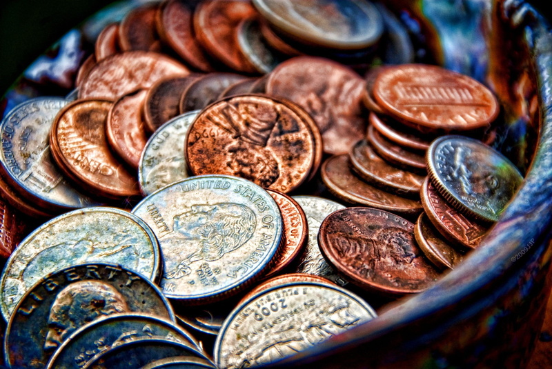 currency, variation, selective focus, high angle view, abundance, indoors, savings, retail, coin, economy, large group of objects, business, no people