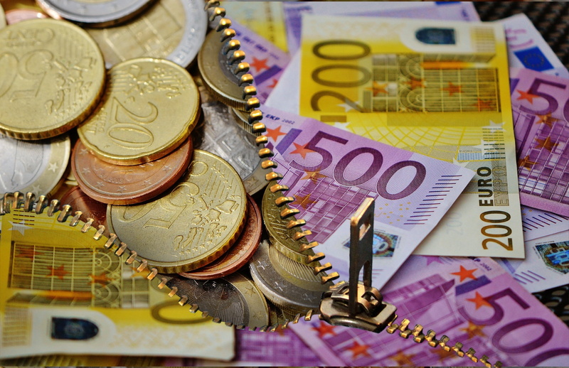 european Union Currency, bank note, backgrounds, variation, investment, business, high angle view, no people, metal, wealth, consumerism, business finance and industry