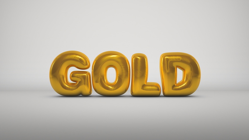 balloon, 3D, close-up, indoors, number, bubbles, studio shot, side by side, still life, man made object, typography, gold, Cinema 4D, gray background, gray