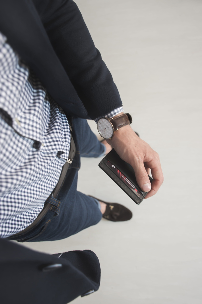 low section, shoe, flooring, fashion, standing, finger, day, close-up, clothes, one person, human leg, hand, body part, high angle view, gentleman, men