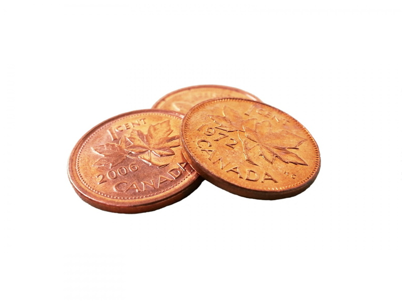 three, studio shot, dollar, the past, money, coins, canadian, white background, cut out, economy, penny, wealth, round, cents, copper, business, finances