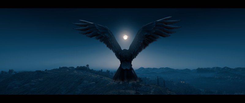moonlight, video games, Gamer, Assassins Creed, Ubisoft, 5K, night, Gold Eagle, Assassins Creed: Odyssey