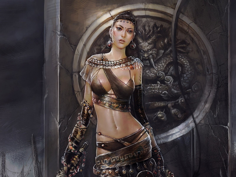 luxury, fantasy art, jewelry, ornate, pearl jewelry, adult, portrait, metal, beauty, gold colored, female likeness, human representation, front view, women