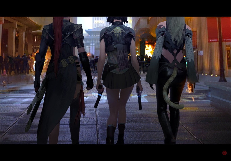 built structure, fashion, city life, retail, auto post production filter, Urban Legends: Tale of the Cyberking, transfer print, women, city, character