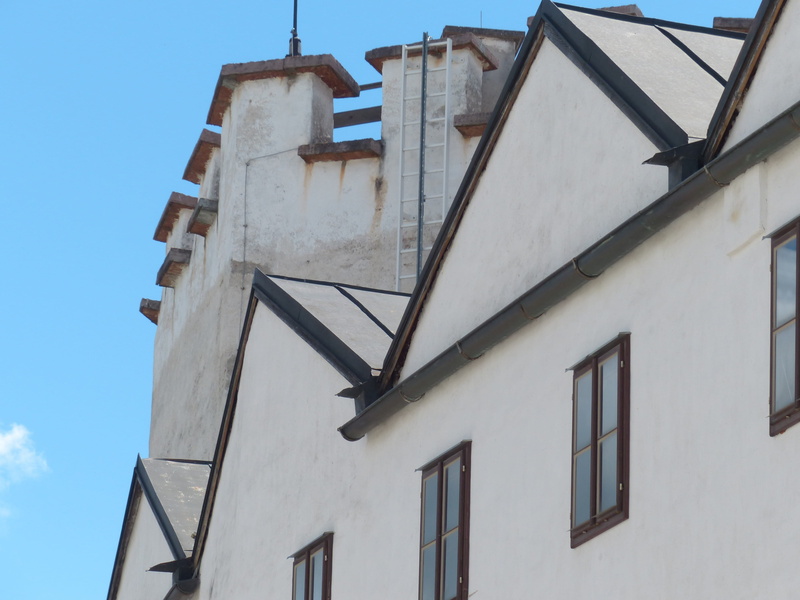 low angle view, no people, sky, residential district, old, town hill, wall - building feature, Castle, building Exterior, window, crowd puller, imposing