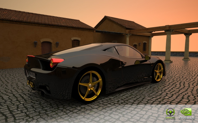 garage, 1080P, view, hd, nvidia, design, d, cars, 3D view, black, art