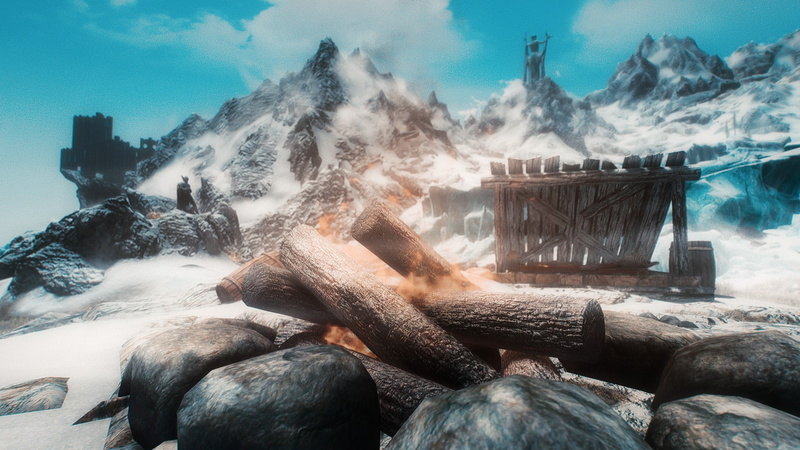 PC gaming, The Elder Scrolls V: Skyrim, fire, 1080P, video games, screen shot