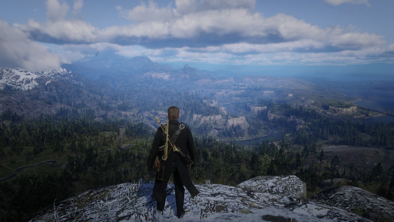 fire, mountains, screen shot, video game art, daylight, video games, lights, 1080P, night, Red Dead Redemption 2, snow
