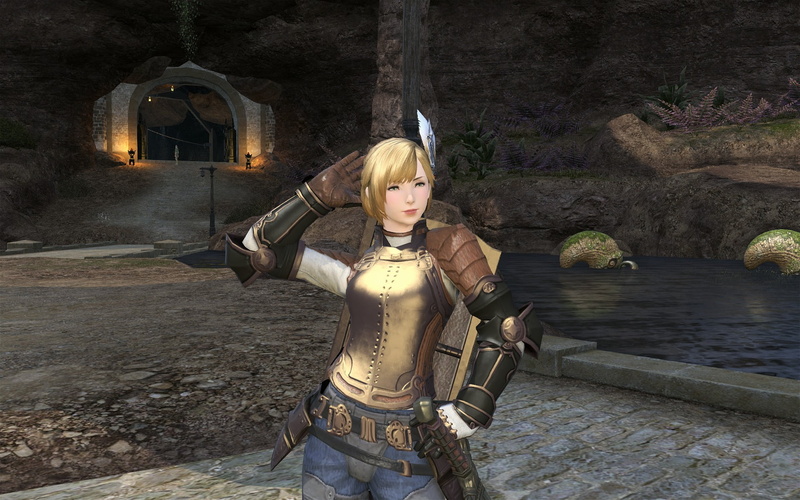 the past, art and craft, built structure, character, lifestyles, front view, sculpture, outdoors, leisure activity, Final Fantasy XIV: A Realm Reborn, screenshot