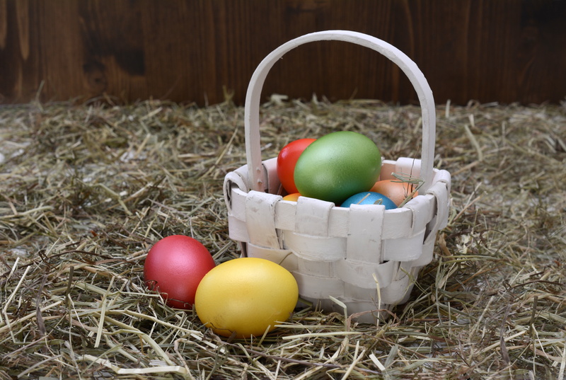 easter, colorful eggs, eggs, no people, colorful, multi colored, hay, osterkorb, grass, day, healthy eating, decoration, easter egg, food and drink, easter greetings