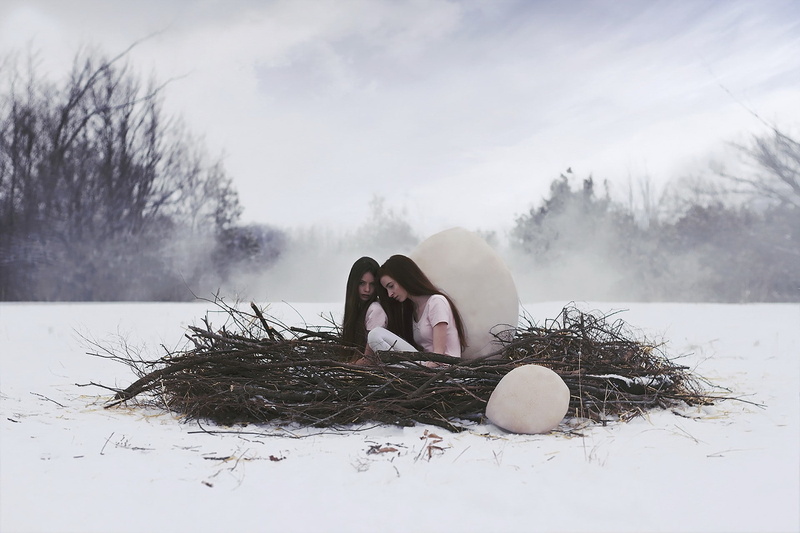 eggs, 1080P, women, nest, snow