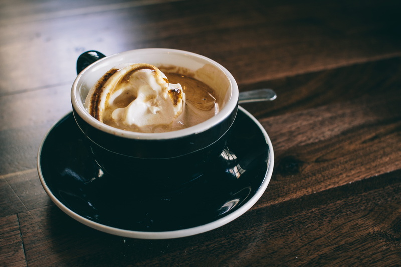 round, whippedcream, break, freshness, white, espresso, food, wood - material, breakfast, table, high angle view, liquid, cream, brown, filled, crockery