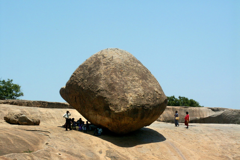 outdoors, huge, land, confidence, holiday, shelter, rock, full length, leisure activity, people, unstable, rock - object, india, pierre, zen, mineral, blue
