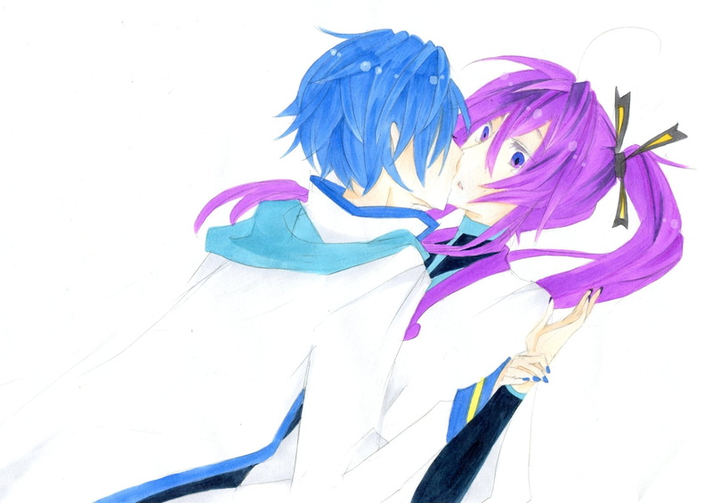 Gakupo Kamui, Vocaloid, Yaoi, Kaito (Vocaloid), 1080P, Anime, Kiss