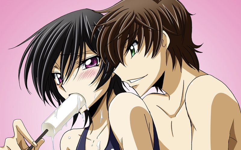 geass, gay, kururugi, 1080P, yaoi, lamperouge, code, boys, suzaku, anime, eyes, green, lelouch, purple, art, brunettes, hd, Code Geass