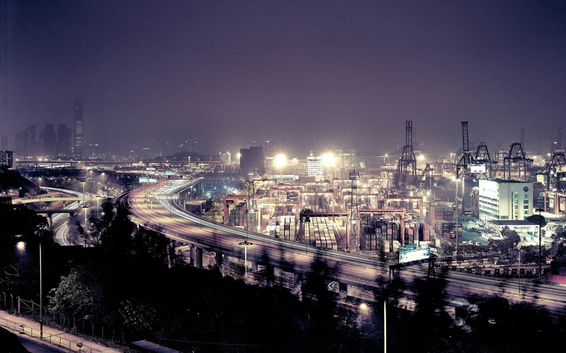 kong, connection, 2K, cityscape, white, cities, long exposure, widescreen, illuminated, office building exterior, hong, black, dusk, building, architecture