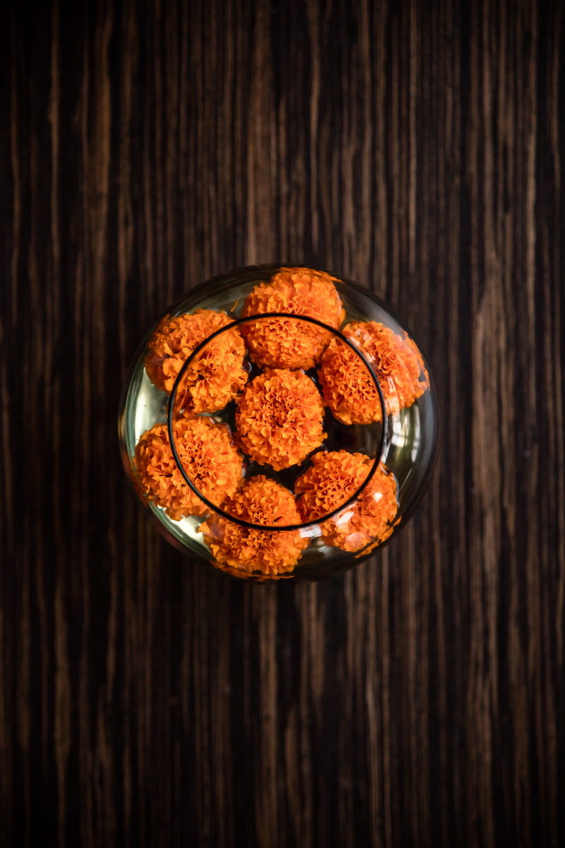 copy space, table, healthy eating, indoors, wood - material, wellbeing, 8K, freshness, directly above, orange, seven, orange color, container, fried, high angle view