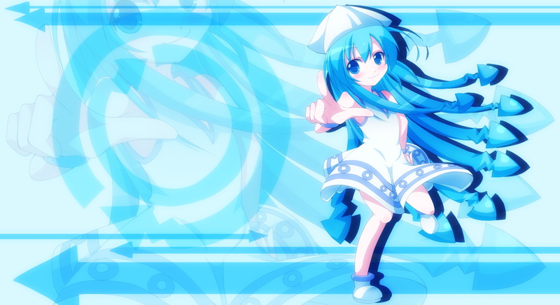 blue, representation, technology, digital composite, no people, illuminated, creativity, close-up, motion, variation, 1080P, futuristic, Ika Musume, day
