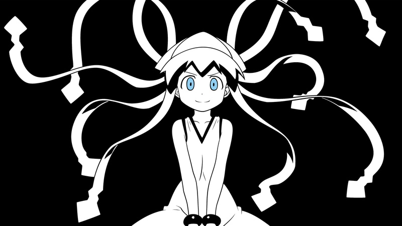 ika, 2K, headshot, waist up, Squid, black background, looking at camera, cartoon, Girl, Musume, young adult, indoors, front view, mask, body part, representation